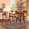 Baxton Studio Euclid Mid-Century Modern Sand Fabric and Walnut Brown Finished Wood 5-Piece Dining Set 184-11648-11644-Zoro - alternate 2